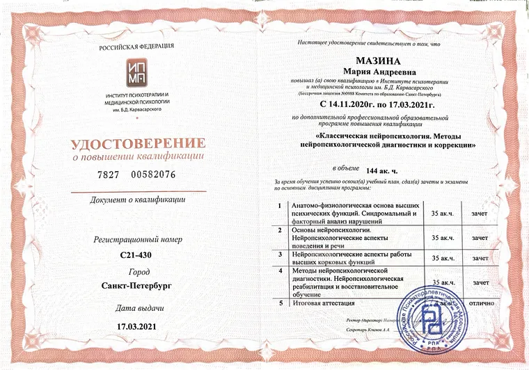 Классическая нейропсихология. Методы диагностики и коррекции